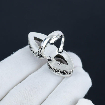 White Topaz Teardrop Double Stone Ring