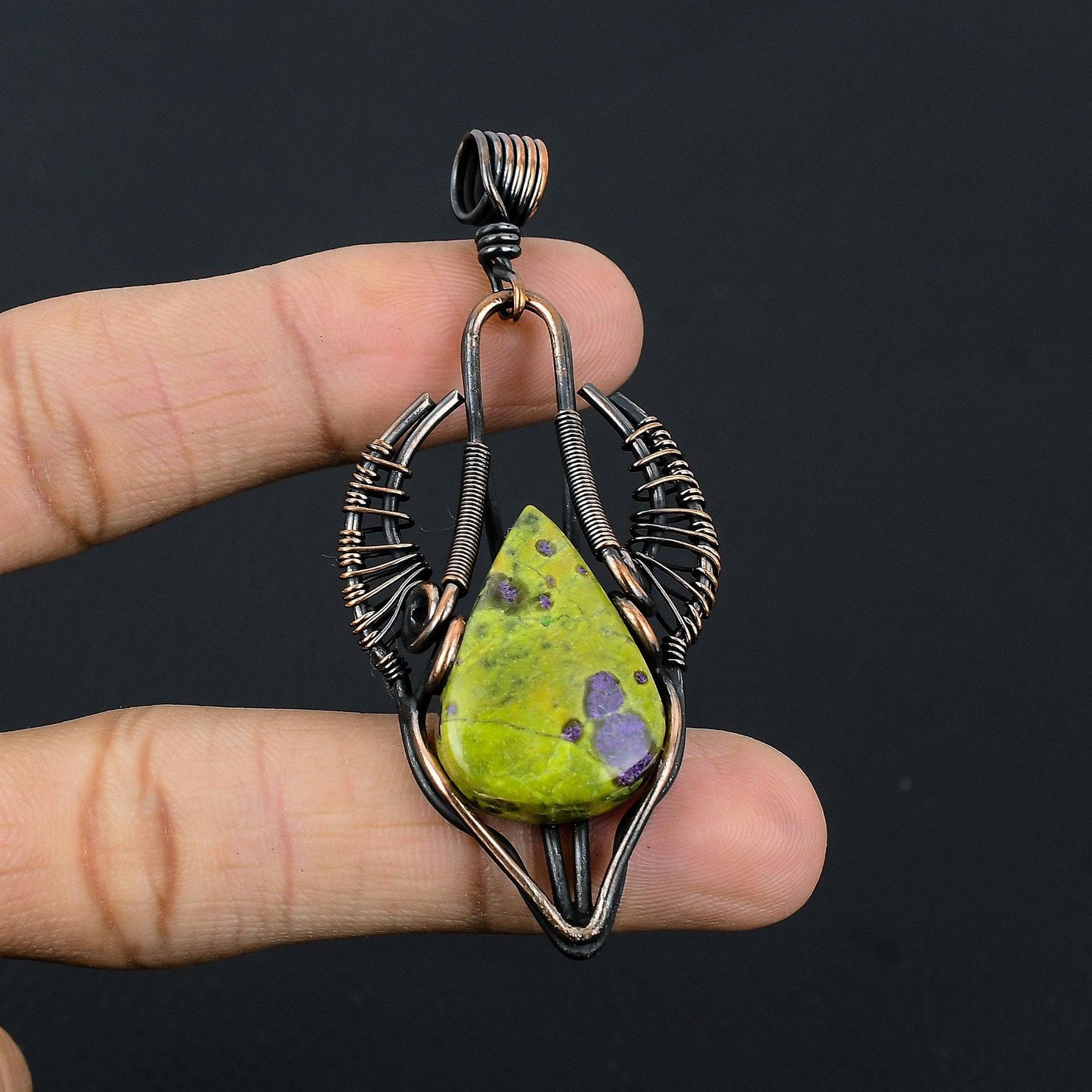 Green & Purple Atlantisite Gemstone Pendant