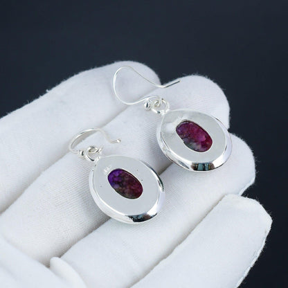 Rainbow Solar Gemstone Drop Earrings