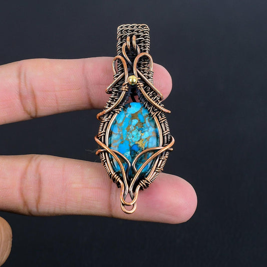 Blue Copper Turquoise Gemstone Pendant