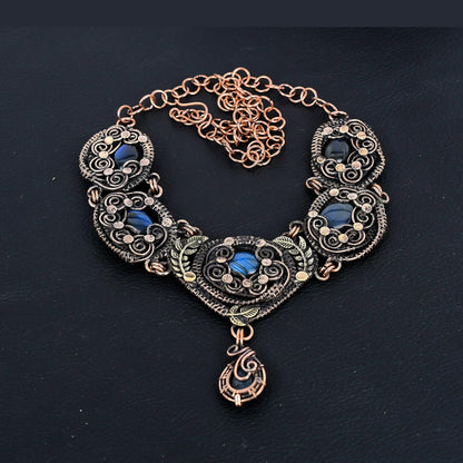Blue Labradorite Gemstone Necklace