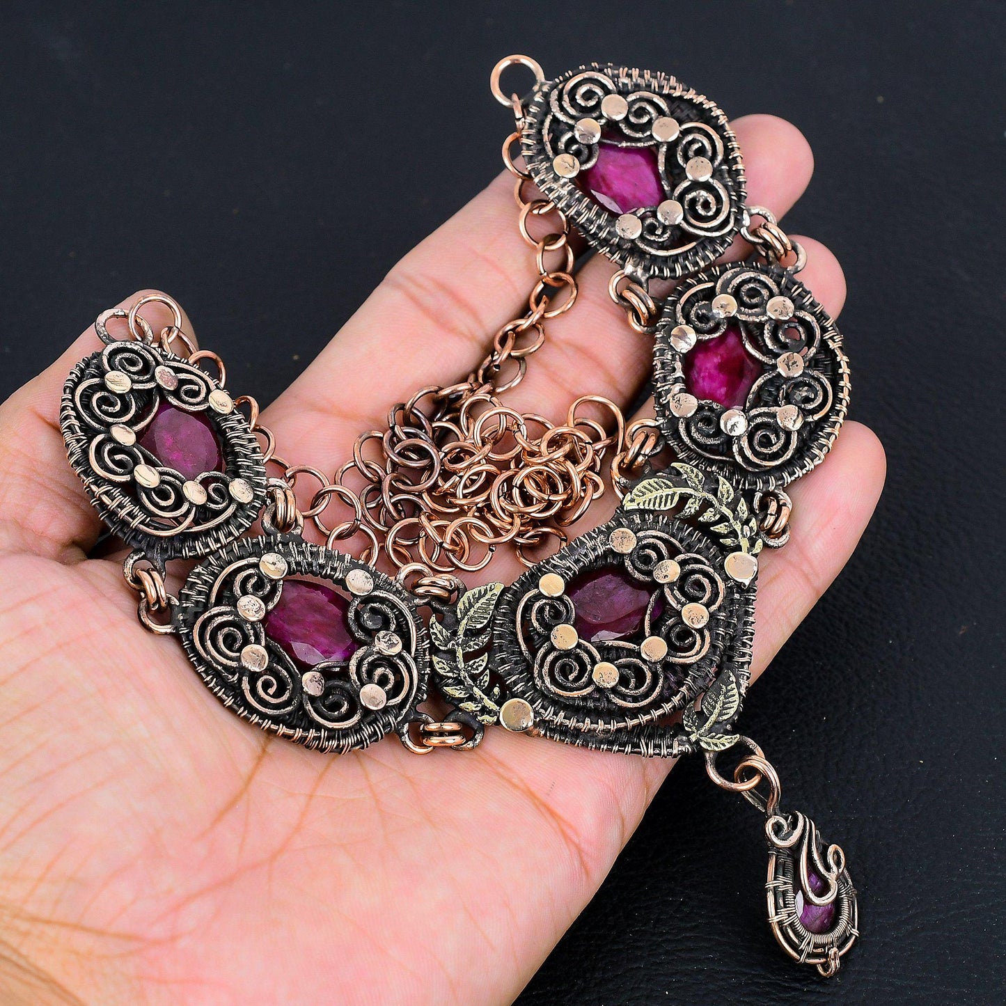 Red Ruby Gemstone Necklace