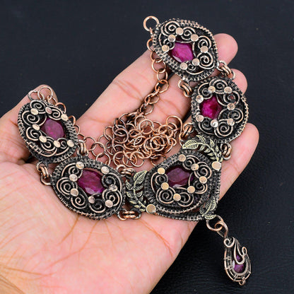 Red Ruby Gemstone Necklace