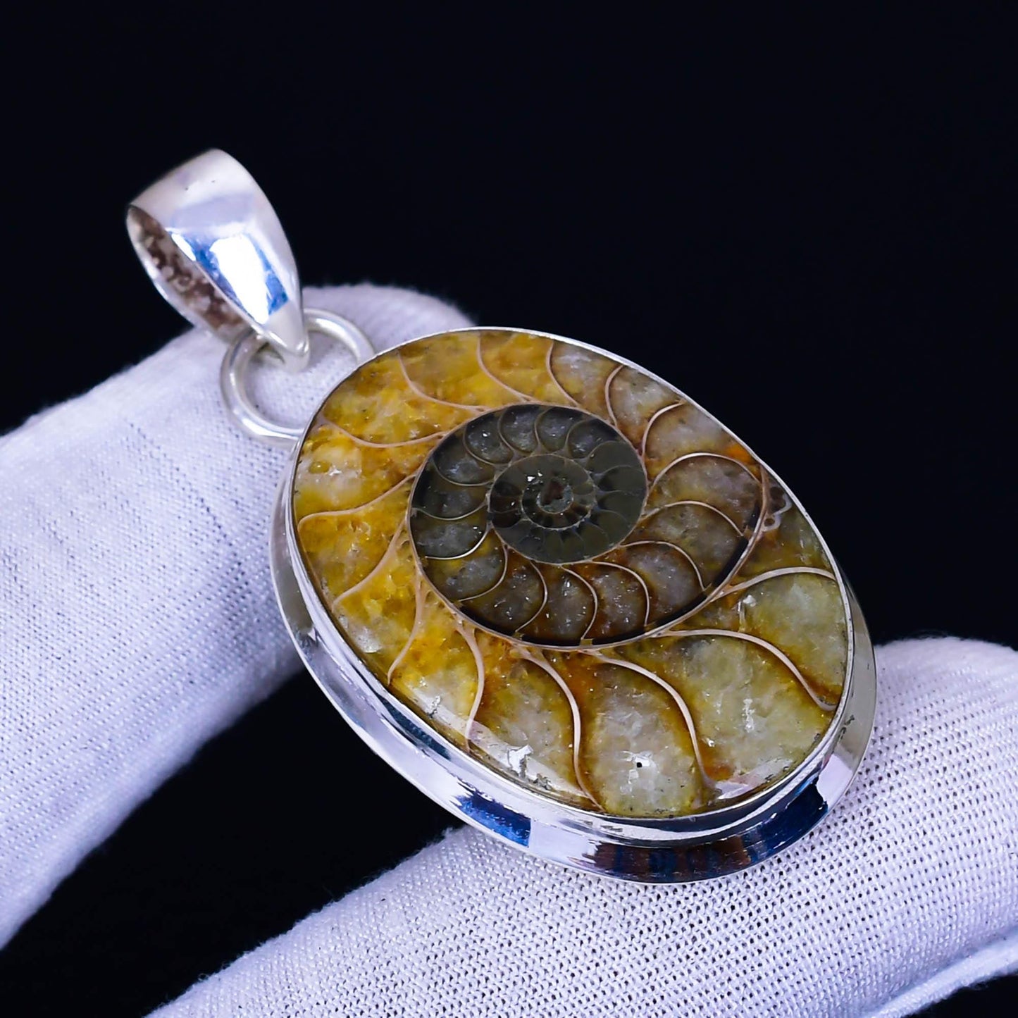 Brown Ammonite Gemstone Pendant