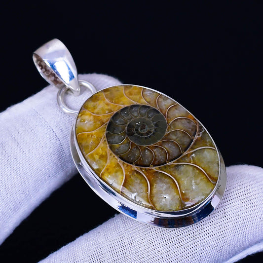Brown Ammonite Gemstone Pendant