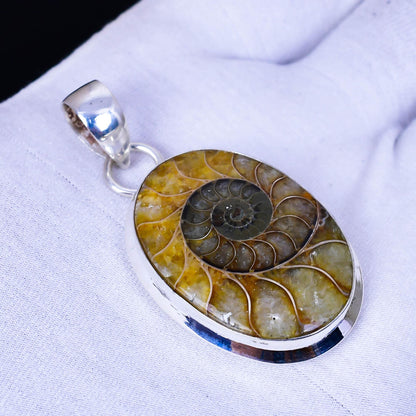 Brown Ammonite Gemstone Pendant
