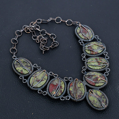 Green Bloodstone Gemstone Necklace