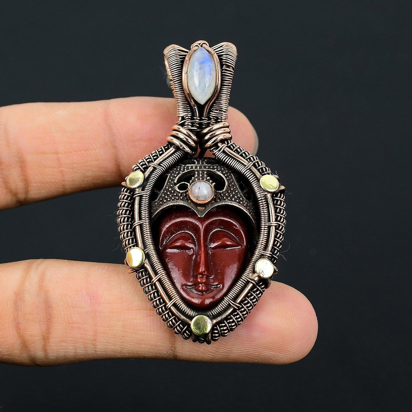 Red Moonstone Gemstone Pendant