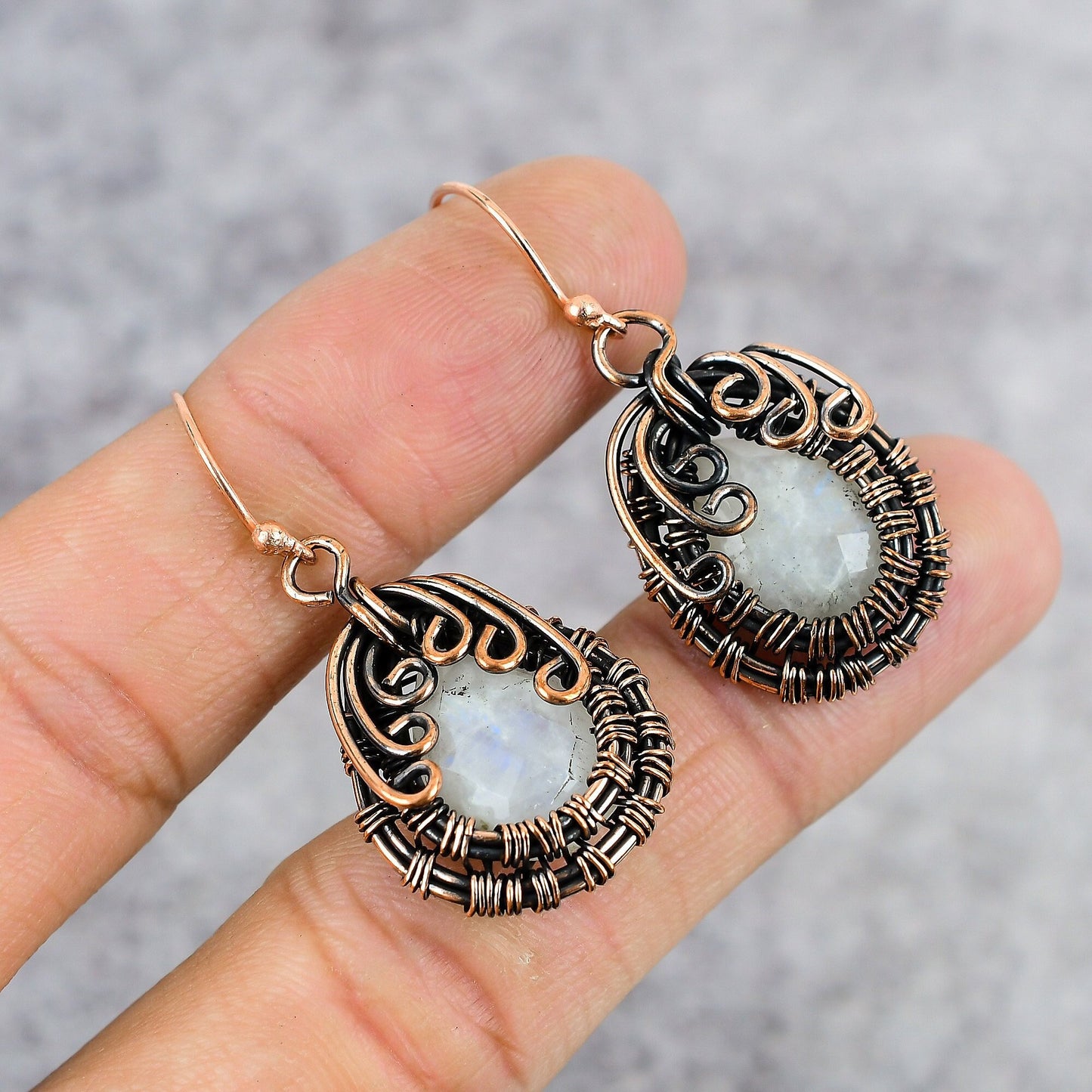 Rainbow Moonstone Gemstone Earrings