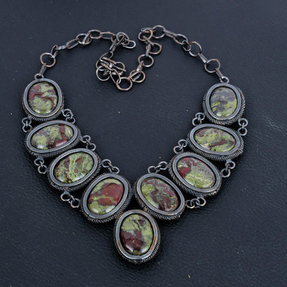 Green Bloodstone Gemstone Necklace