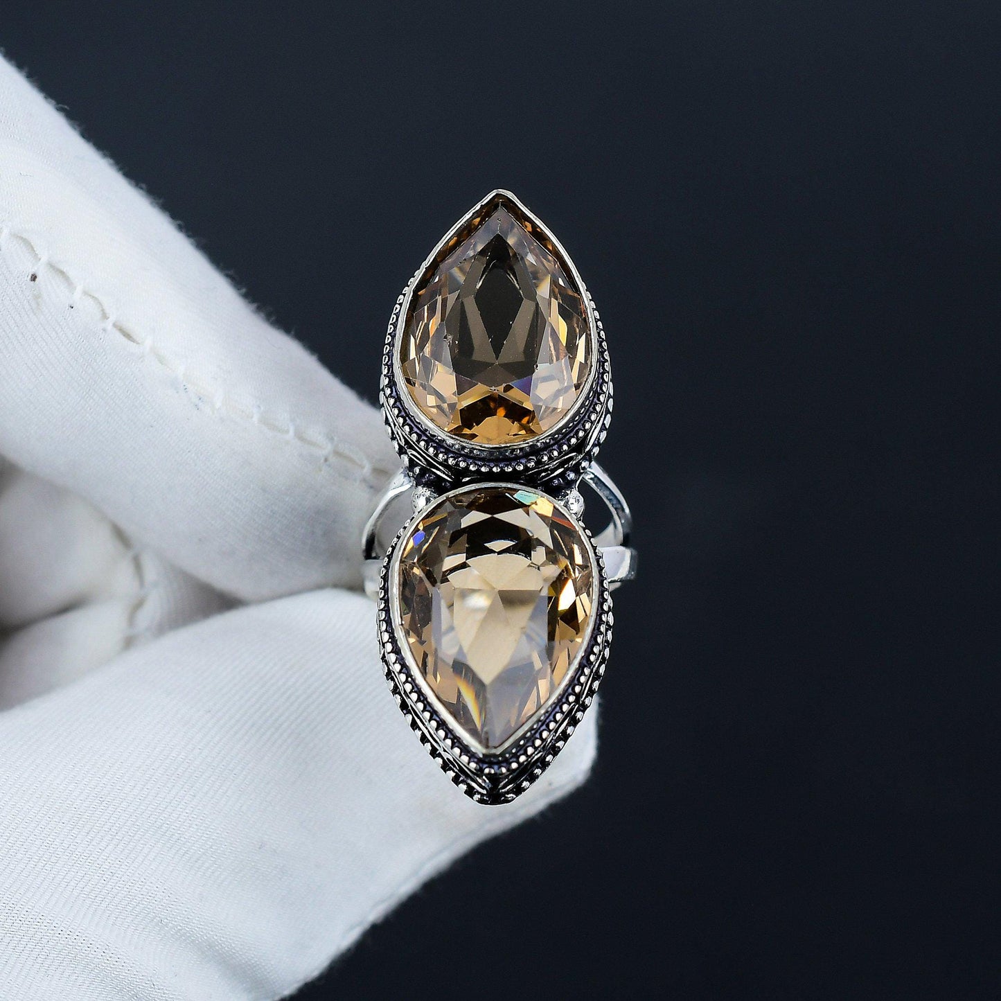 Brown Smoky Topaz Gemstone Sterling Silver Ring