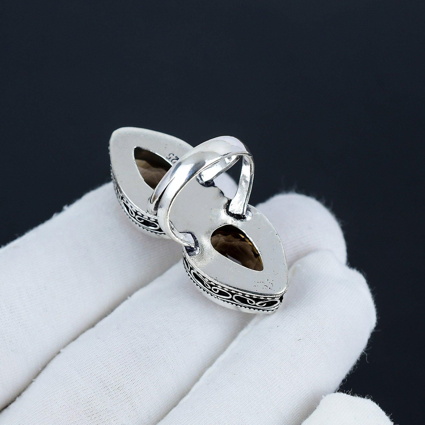 Brown Smoky Topaz Gemstone Sterling Silver Ring