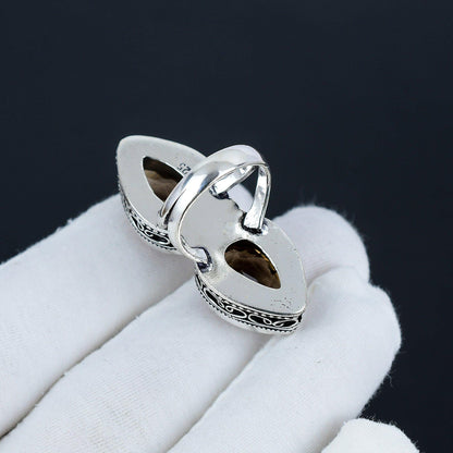 Brown Smoky Topaz Gemstone Sterling Silver Ring