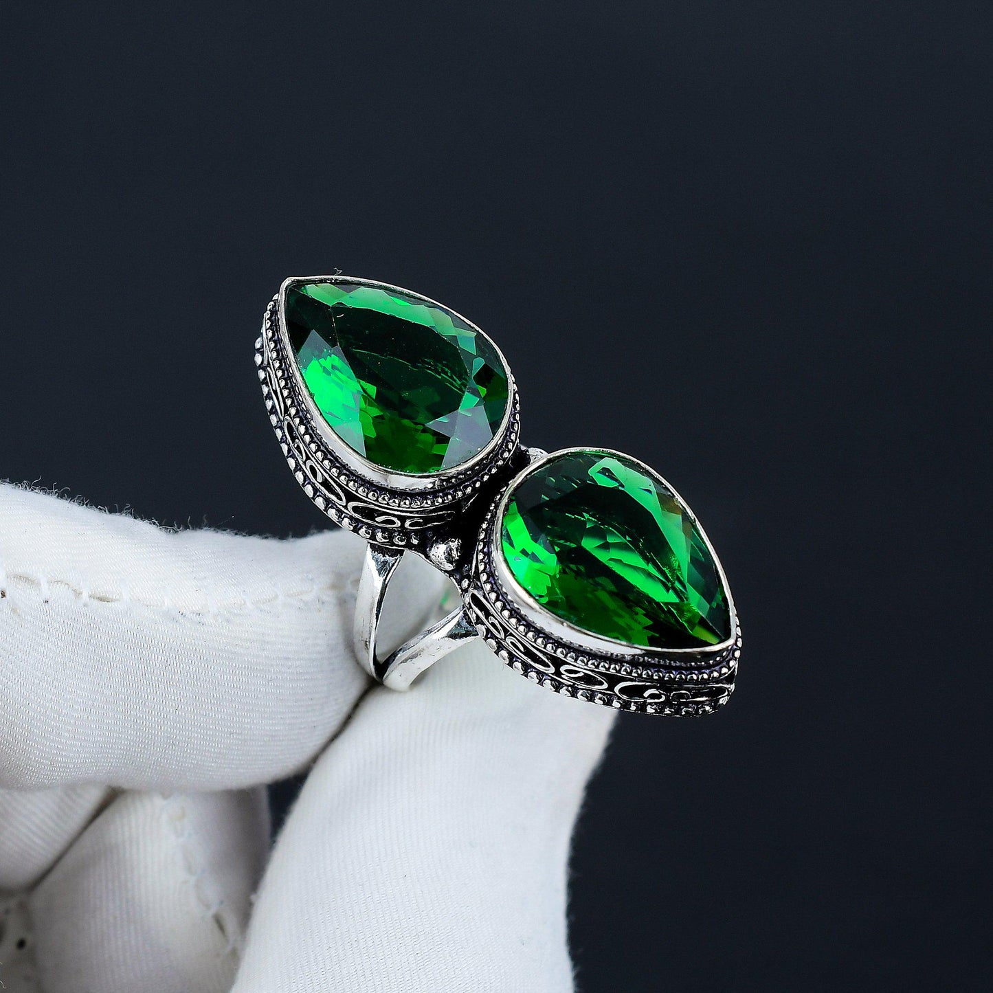 Green Tourmaline Gemstone Ring