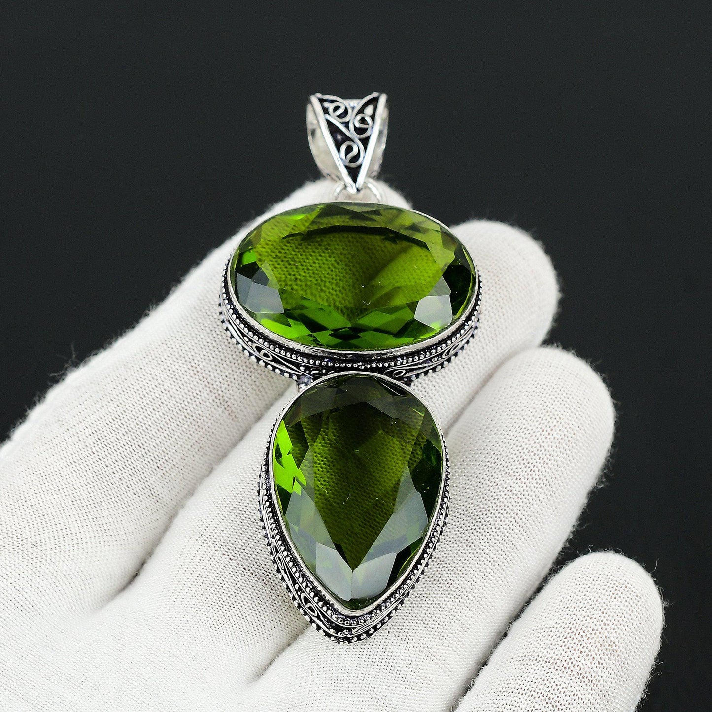 Green Peridot Gemstone Pendant