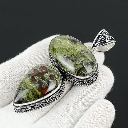 Green & Red Dragon Blood Jasper Pendant