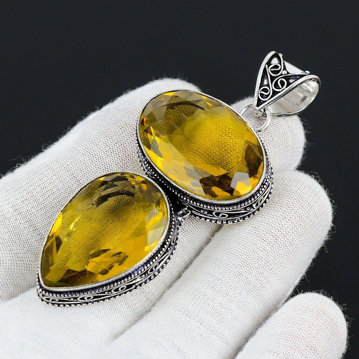 Yellow Citrine Gemstone Pendant