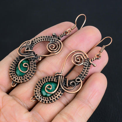 Green Emerald Gemstone Earrings