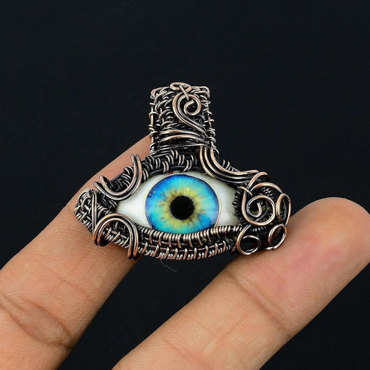 Dual Blue Eye Gemstone Pendant