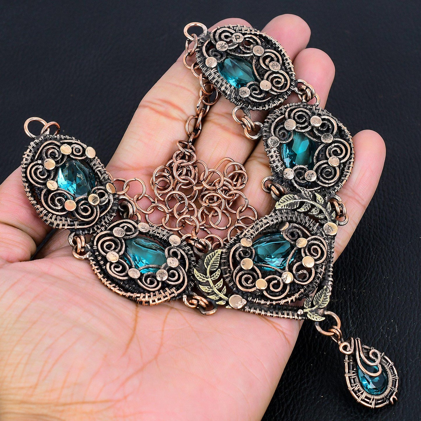 Swiss Blue Topaz Gemstone Necklace