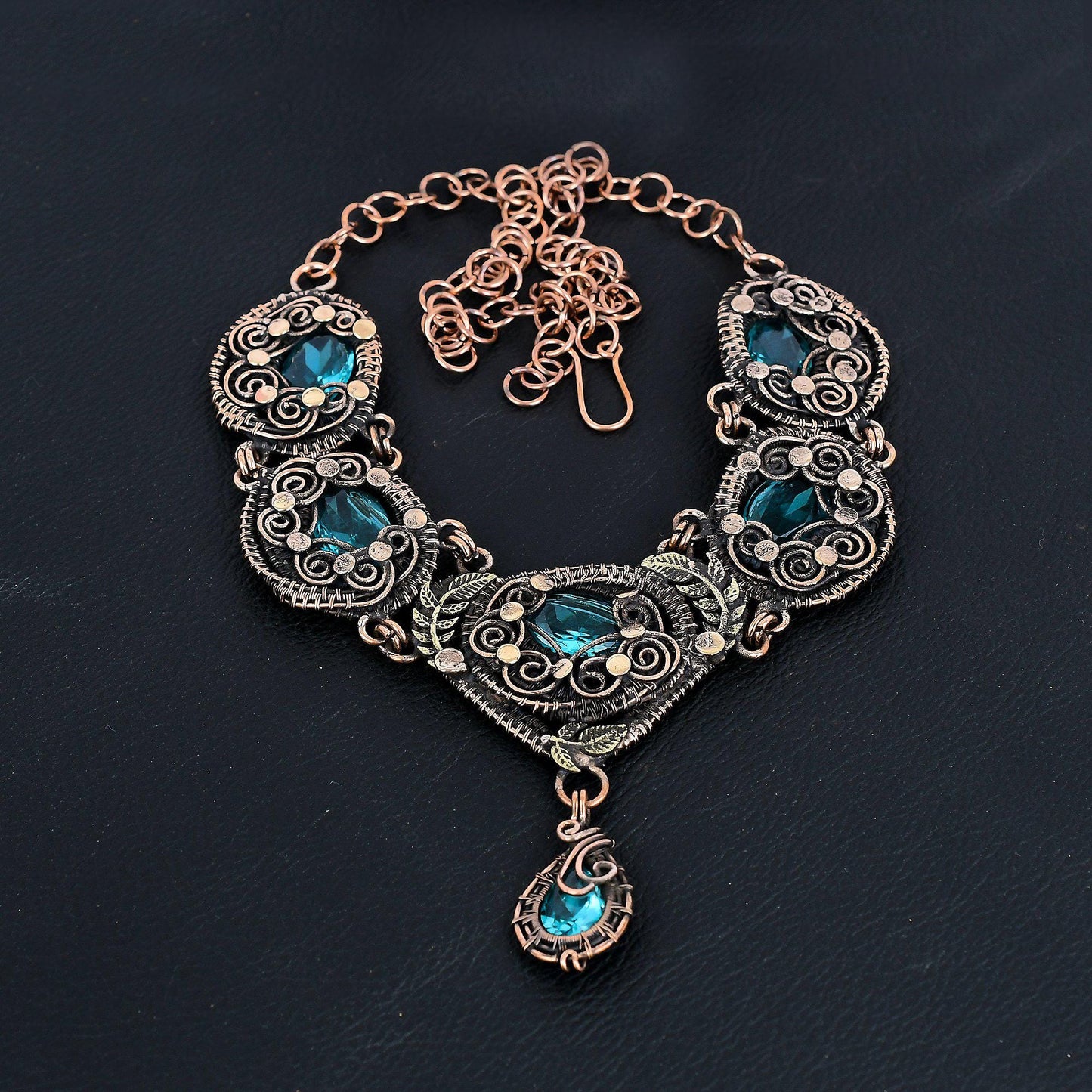 Swiss Blue Topaz Gemstone Necklace