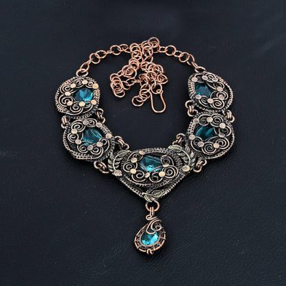 Swiss Blue Topaz Gemstone Necklace