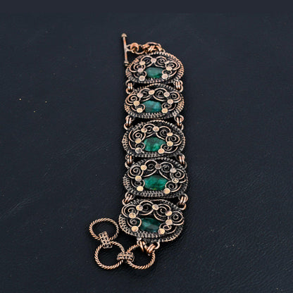 Green Emerald Gemstone Bracelet