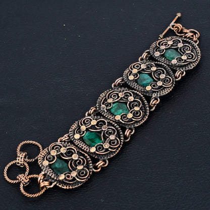Green Emerald Gemstone Bracelet