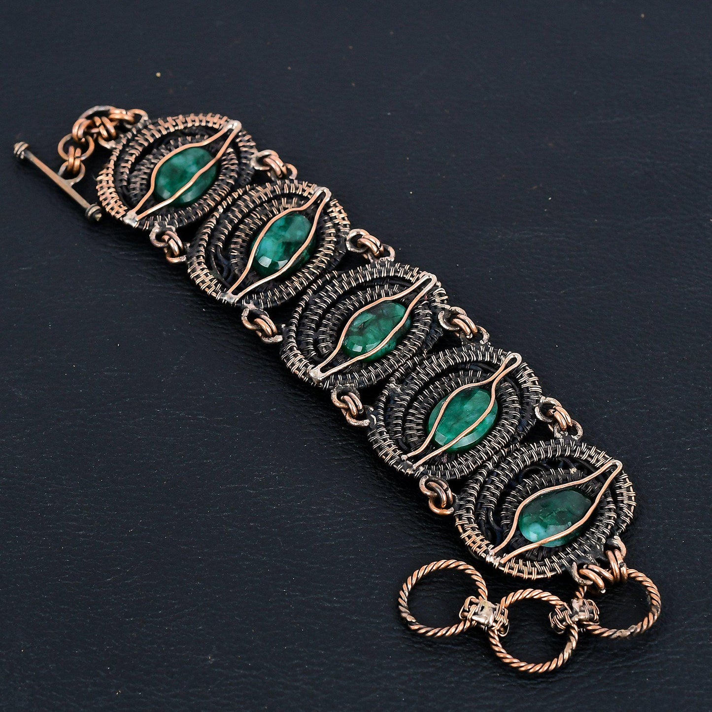Green Emerald Gemstone Bracelet