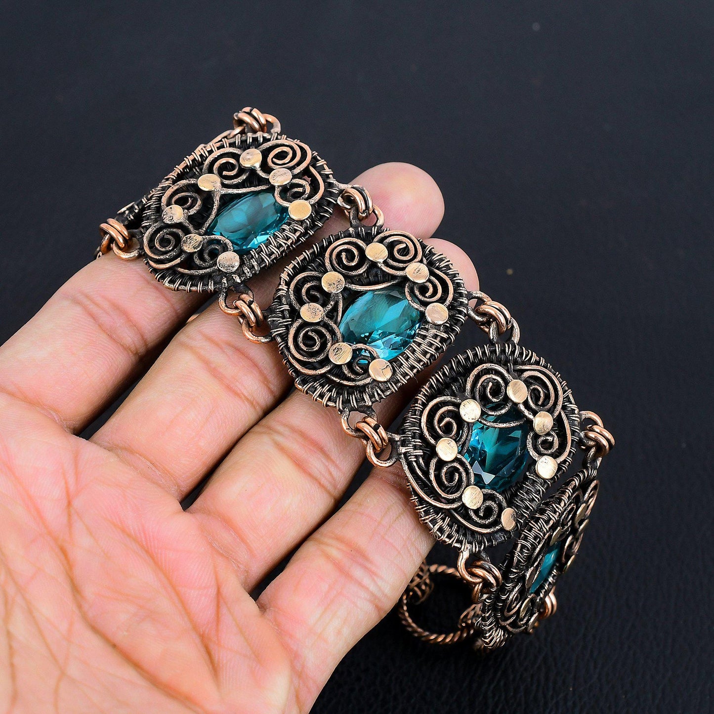 Blue Topaz Gemstone Bracelet