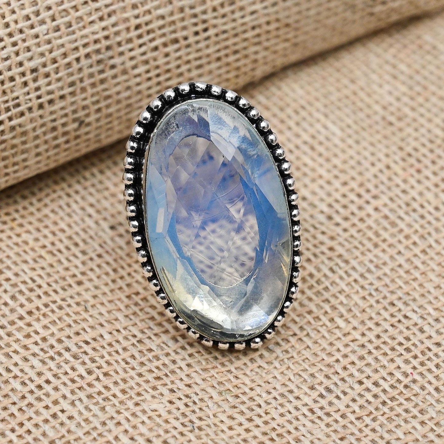 Milky Opal Sterling Silver Ring