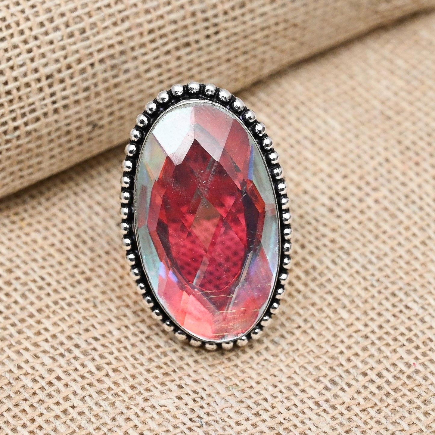 Mystic Topaz Sterling Silver Ring