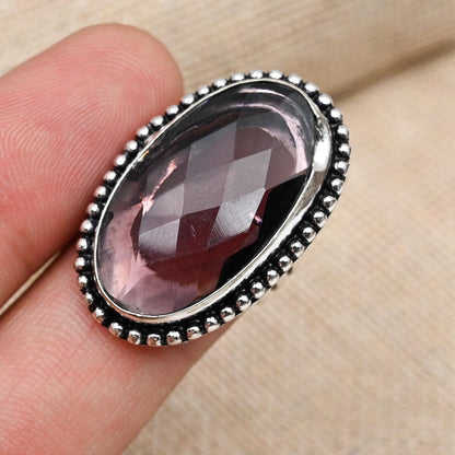 Purple Amethyst Silver Ring