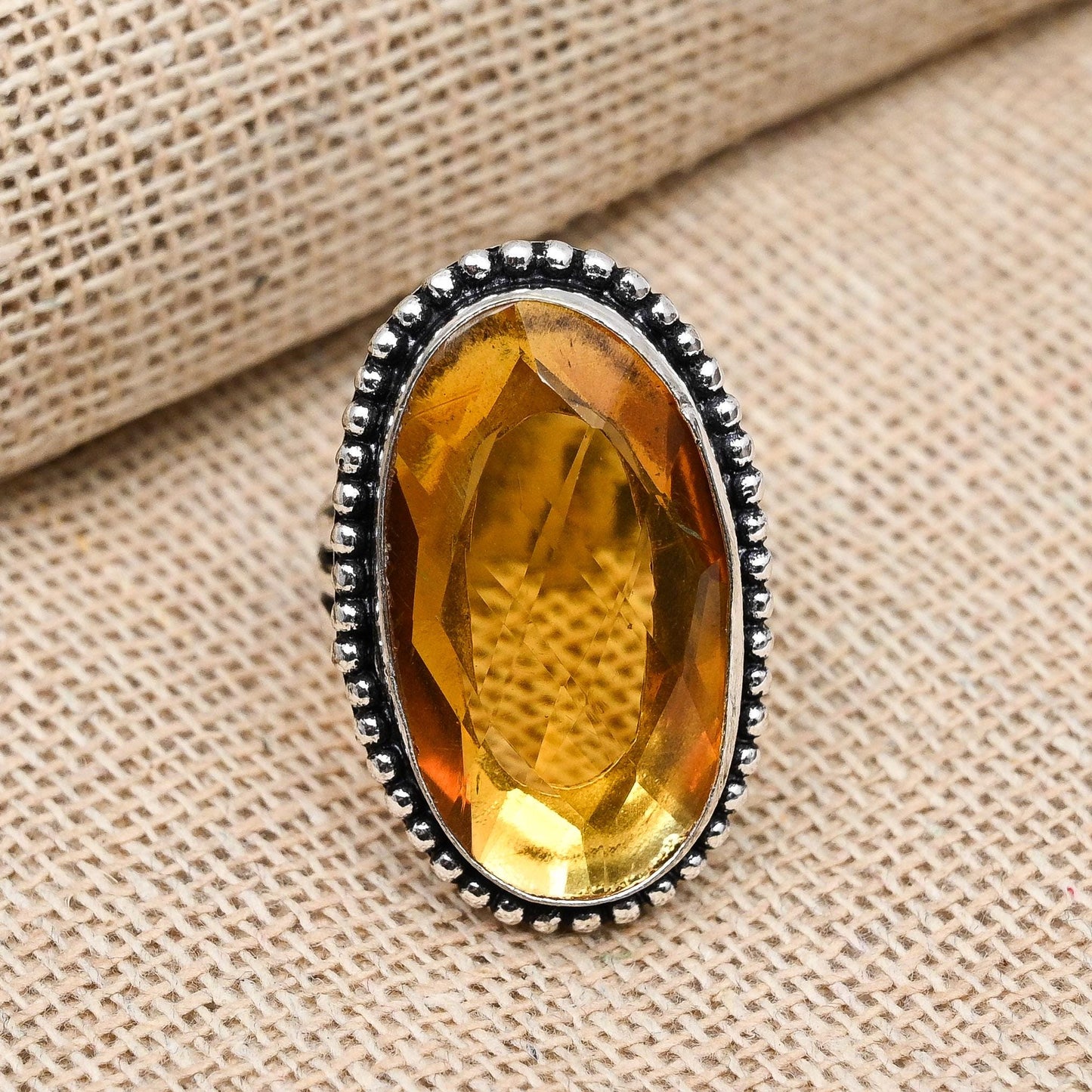 Honey Topaz Sterling Silver Ring