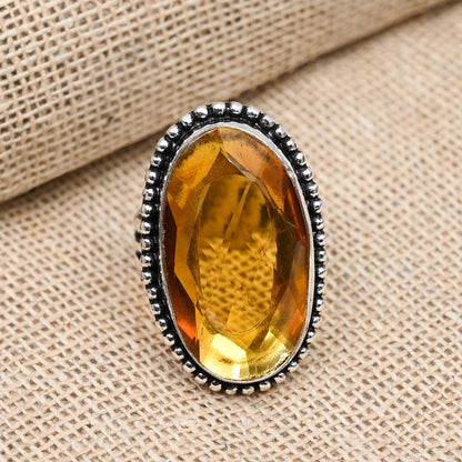 Honey Topaz Sterling Silver Ring