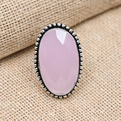 Pink Chalcedony Gemstone Ring