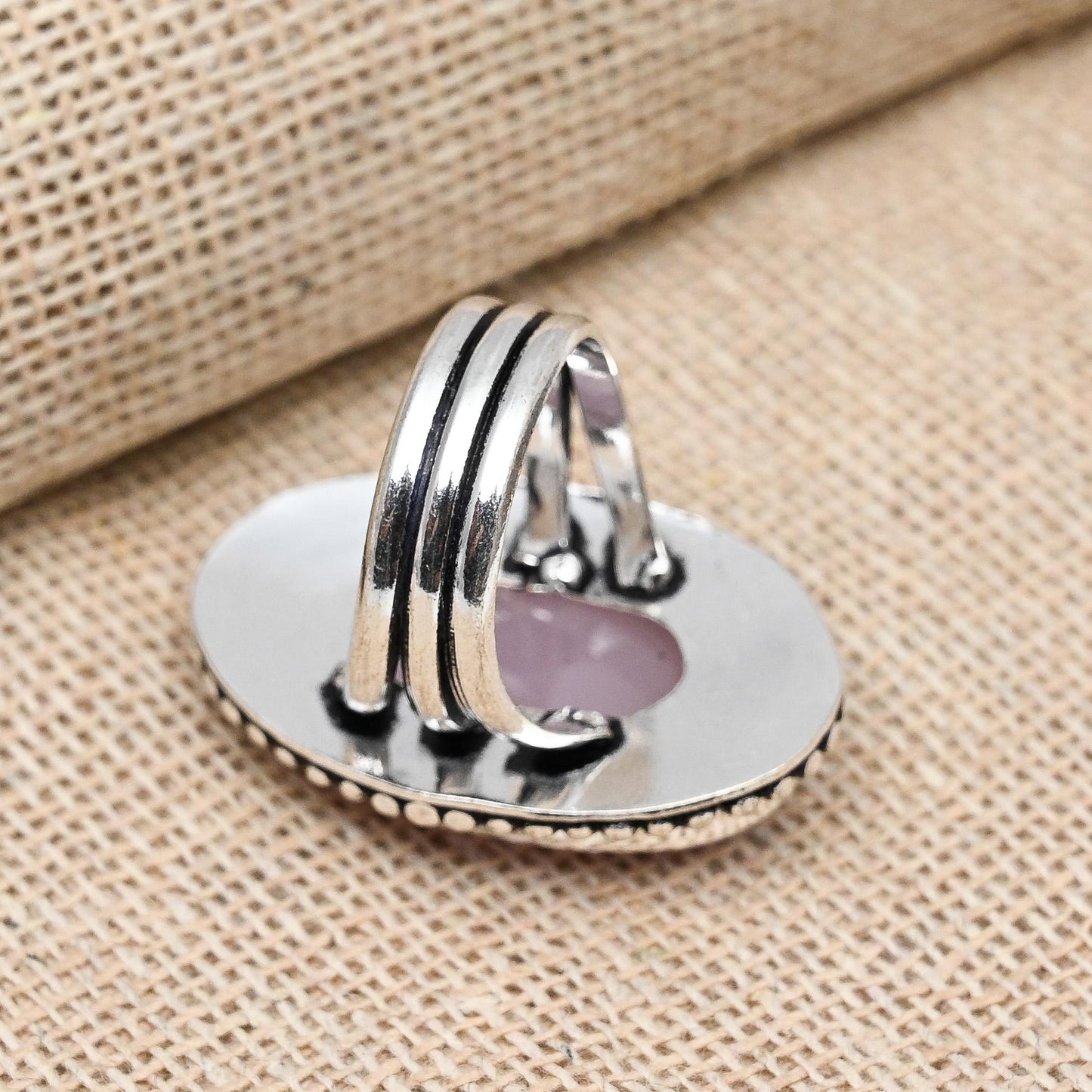Pink Chalcedony Gemstone Ring