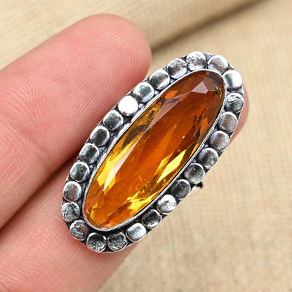 Honey Topaz Sterling Silver Ring