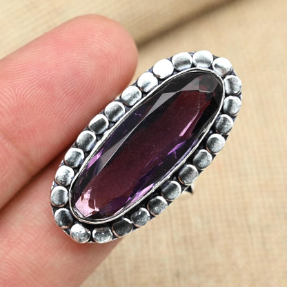 Purple Amethyst Sterling Silver Ring