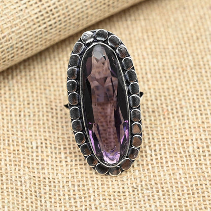 Purple Amethyst Sterling Silver Ring