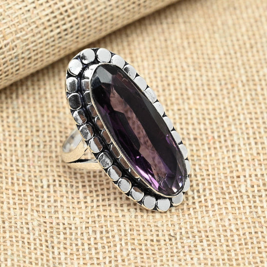 Purple Amethyst Sterling Silver Ring