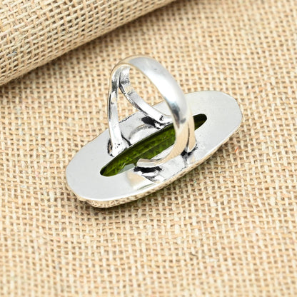 Green Peridot Gemstone Ring