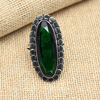Green Chrome Diopside Sterling Silver Ring