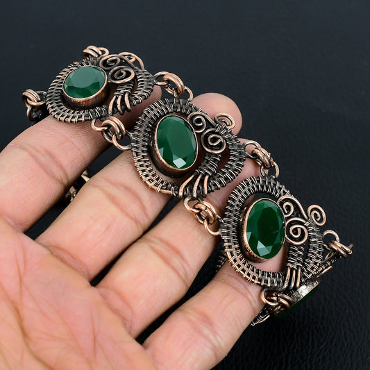 Green Emerald Gemstone Bracelet