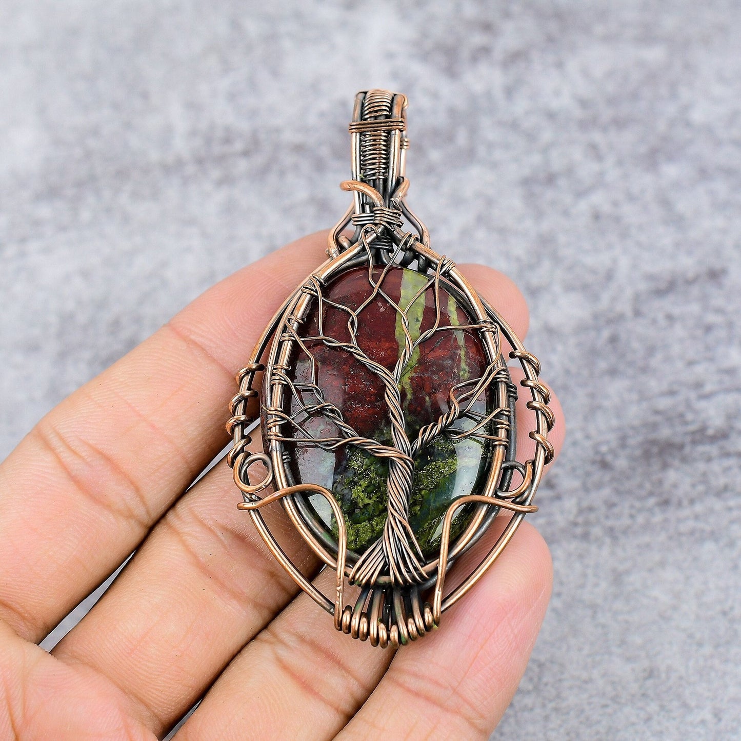 Green Dragon Bloodstone Gemstone Pendant