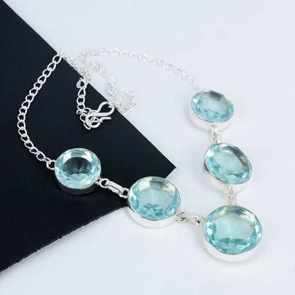 Aquamarine Sterling Silver Necklace