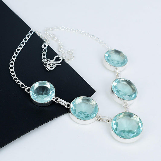 Aquamarine Sterling Silver Necklace