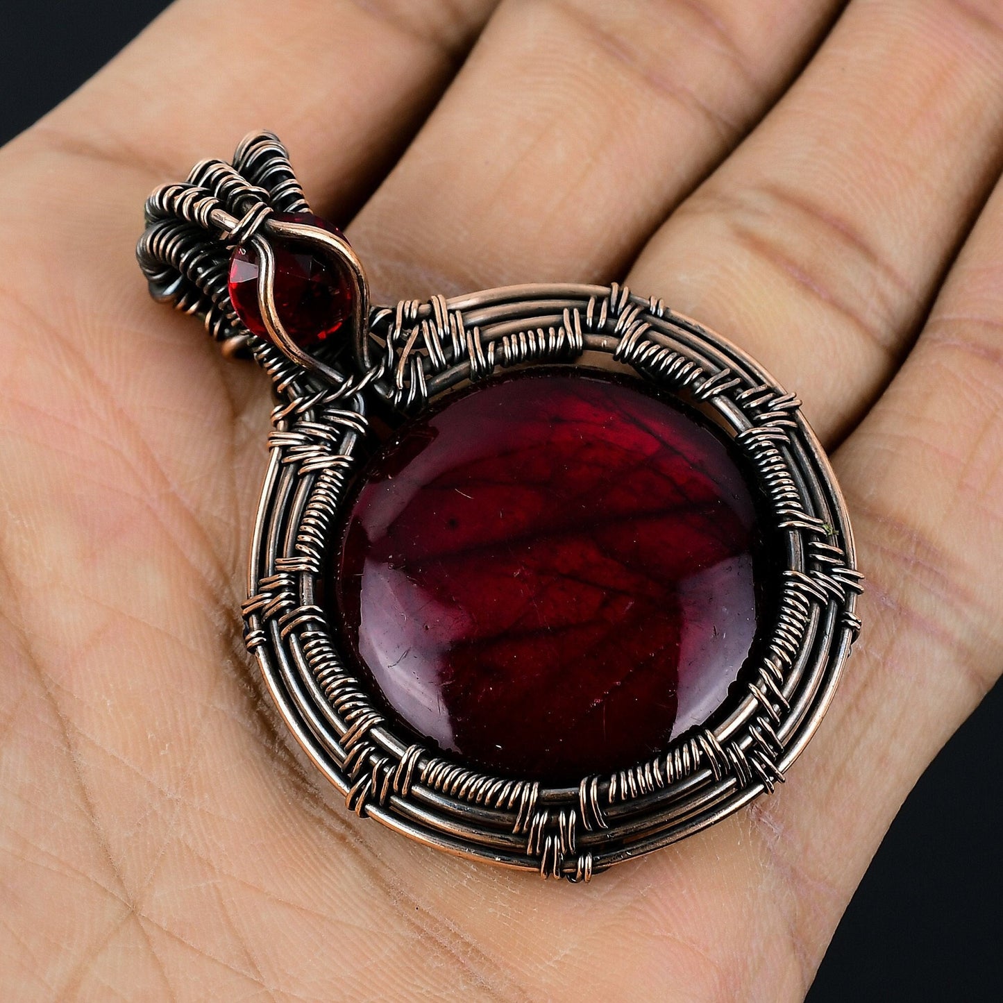 Red Labradorite Gemstone Pendant