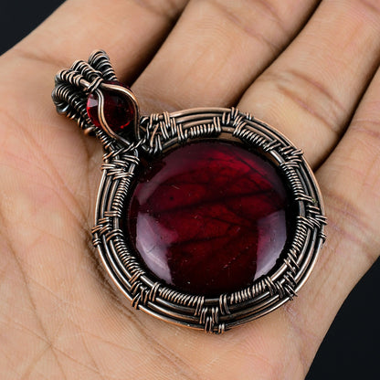 Red Labradorite Gemstone Pendant
