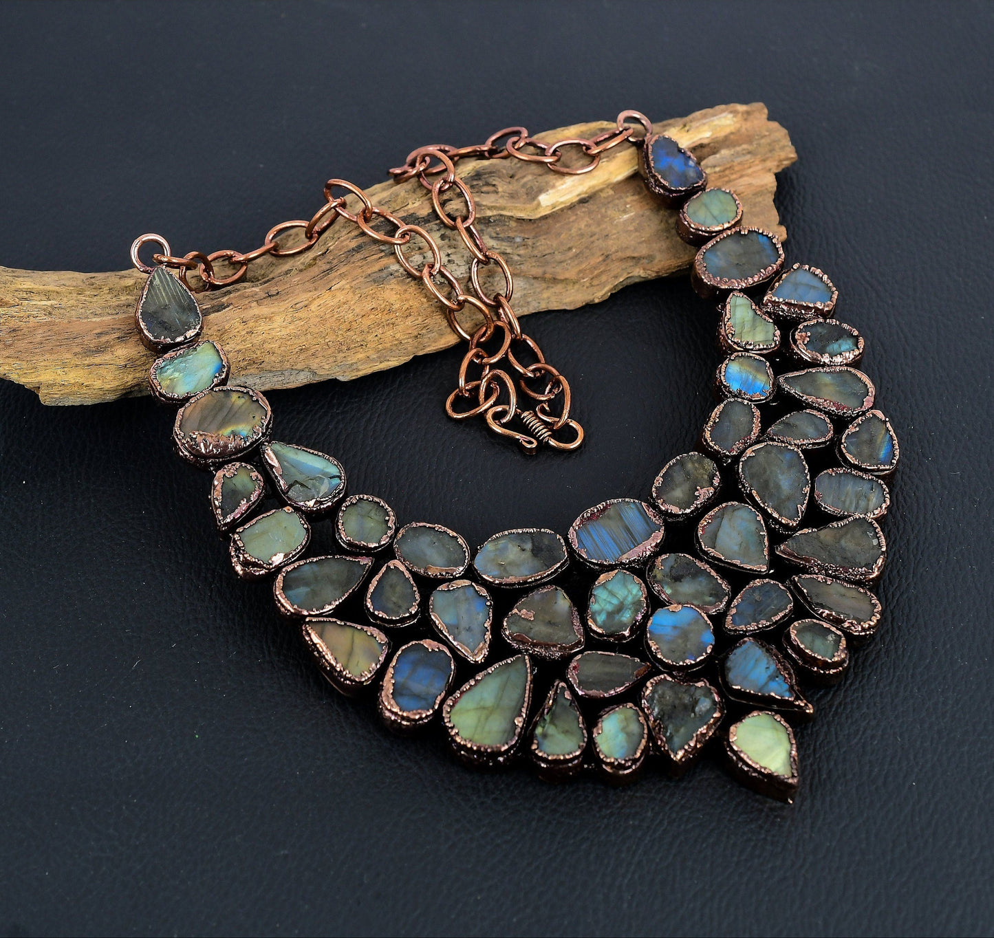 Blue-Green Labradorite Gemstone Pendant